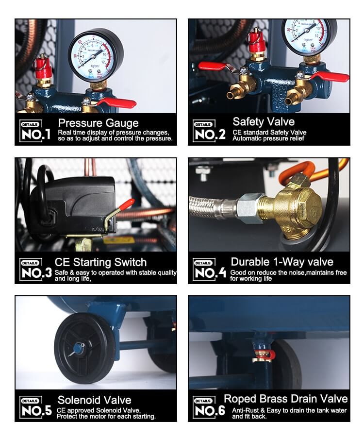 detail 100l 25 2gal belt drive piston compressor