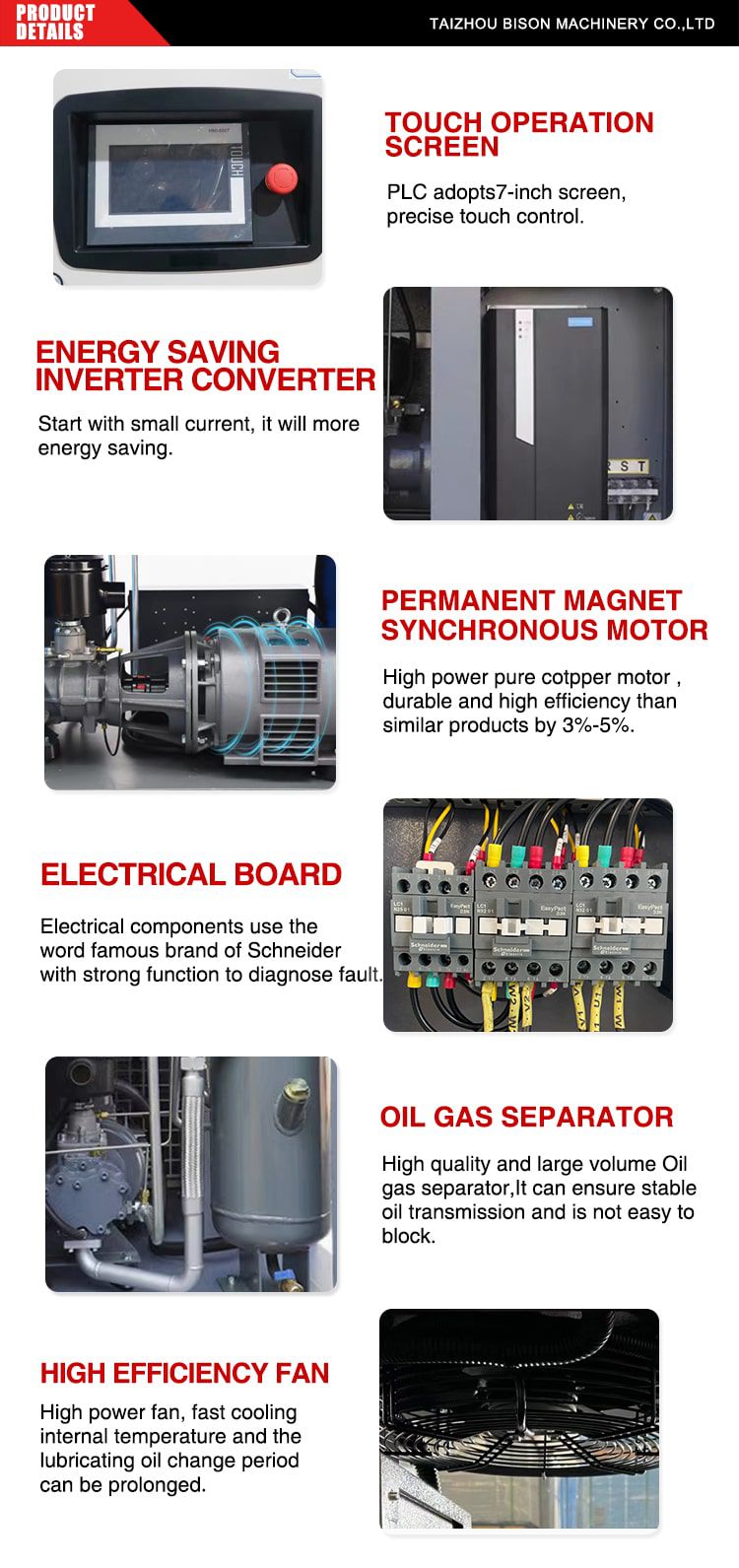 all in one integrated screw air compressor detail