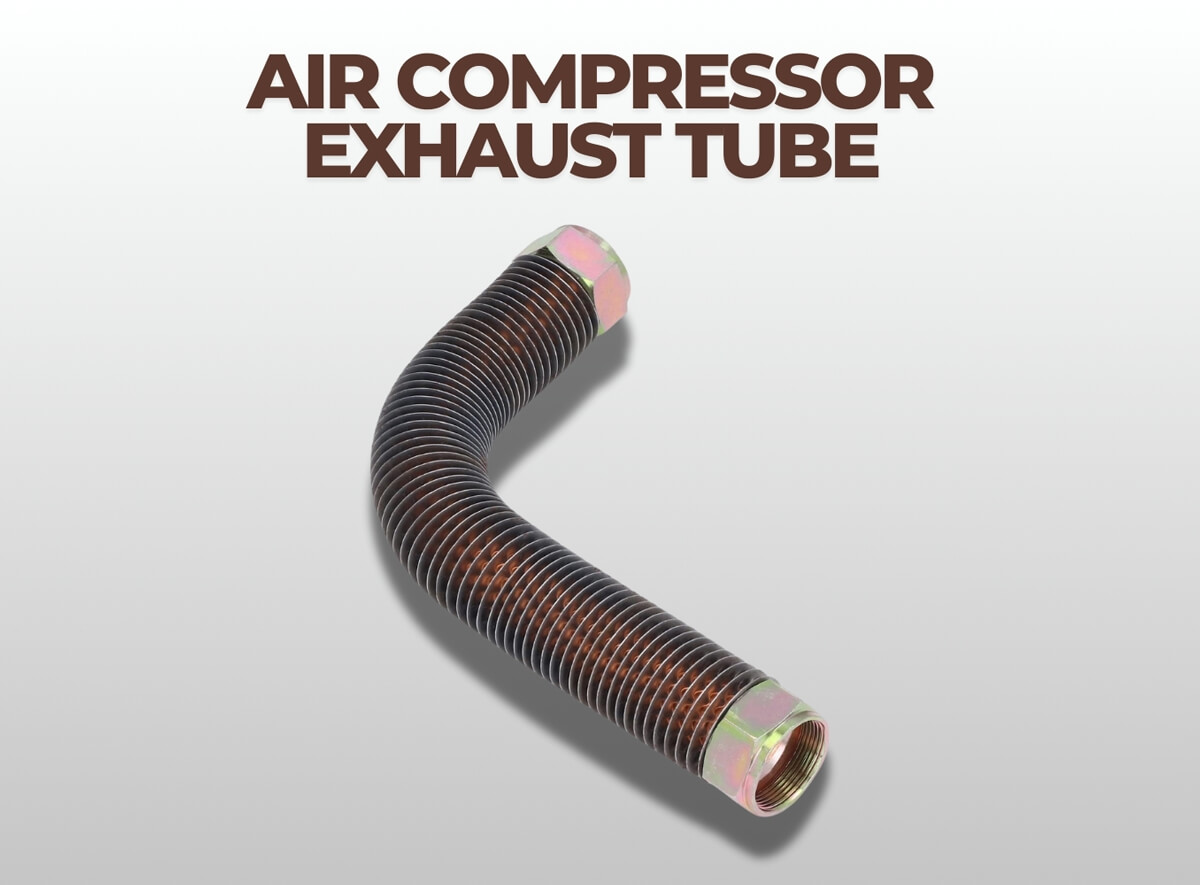 Air compressor exhaust tube guide