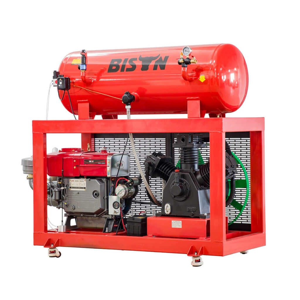 15hp heavy duty belt driven diesel air compressor 2