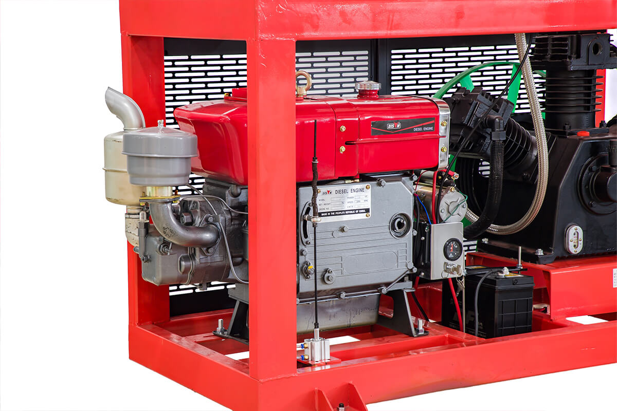 15hp heavy duty belt driven diesel air compressor details 2
